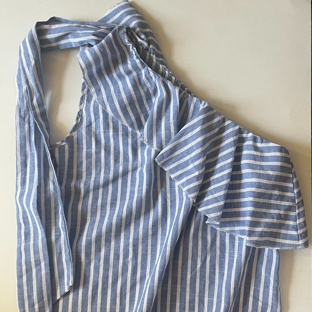 One-Shoulder Flare Top with Ties